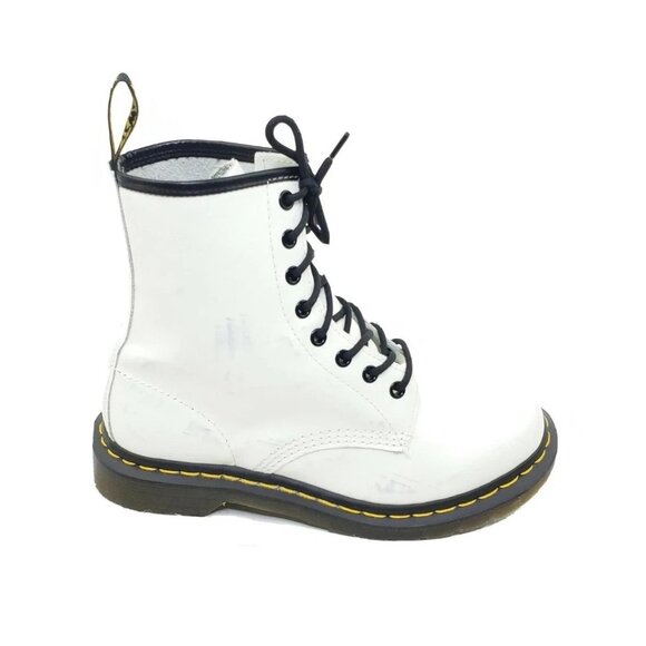 Dr. Martens 1460 Womens Smooth Leather Lace-Up Boots White Black Size 8 - Picture 8 of 9
